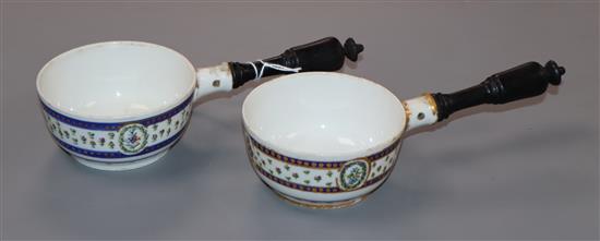 A pair of Sevres toy saucepans, c.1780